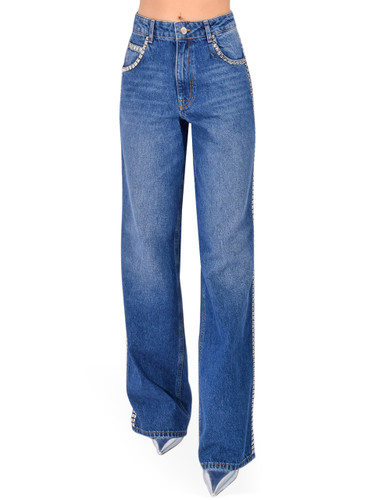 ESSENTIEL ANTWERP Idyllic Stud Jeans in Black Iris Blue Front View 