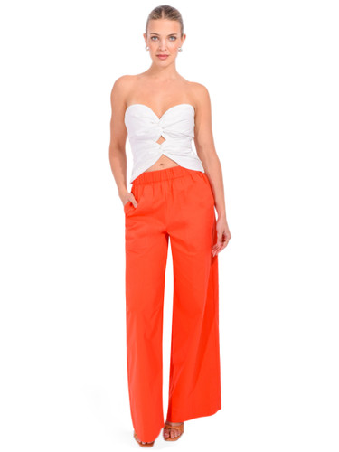 SIMKHAI Arden Pull On Pant in Lobster Full Outfit 