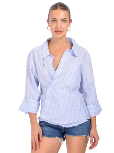 CISSA The Overshirt in Rydal Stripe Front View 