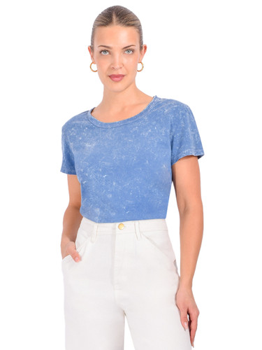 CHRLDR Ava Mock Layer T-Shirt in Blue Front View 
