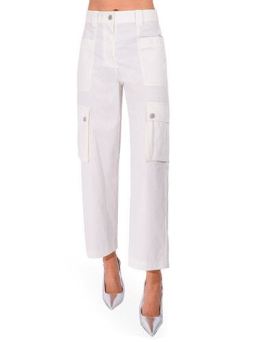 3.1 PHILLIP LIM Two-Toned Cropped Cargo Pants in Tofu Front View 