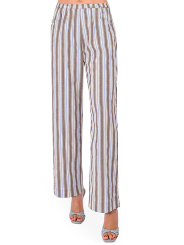 HOD Bastian Linen Pants in Cedar Stripe Front View 