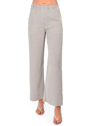 HOD PARIS Jimmy Cotton Pants in Carbon Stripe Front View 
