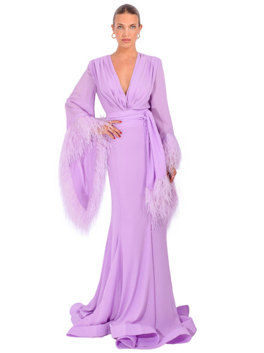BRONX & BANCO Geisha Maxi Dress in Lilac Front View 1