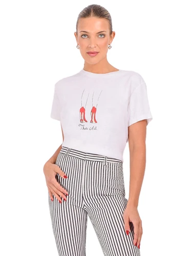 RE/DONE 1950's That's All Boxy Tee in White Front View 