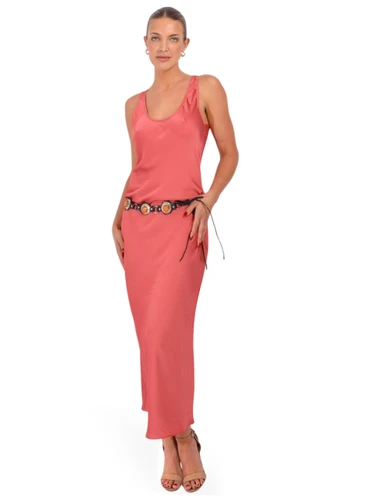 BA&SH Cloa Slip Dress in Blush Front View 1