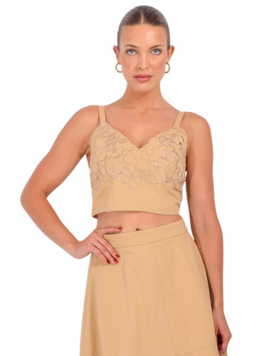 CHRISTY LYNN Feyre Top in Khaki Front View 