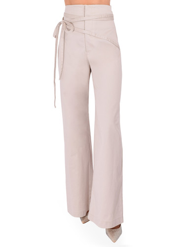 PRIME OF LIME Frida Pant in Beige Front View 