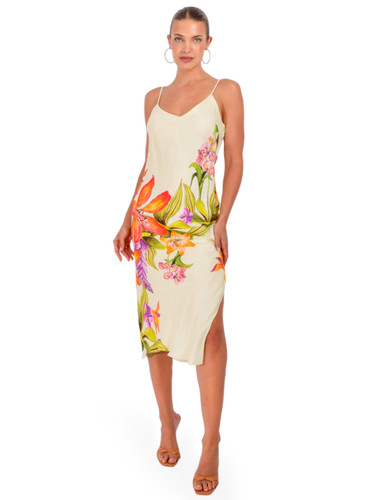 ROCOCO SAND Dior Strappy Midi Dress in Cream Front View 1