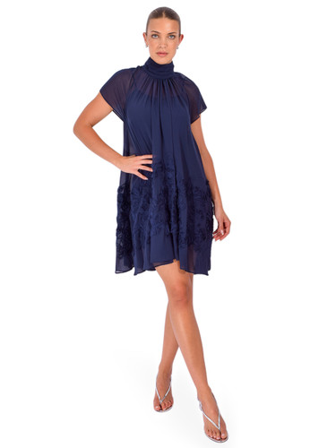 SIMKHAI Aviel Mini Dress in Navy Front View 1

