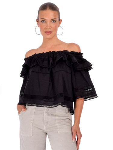 CHRISTY LYNN Angela Top in Black Front View 