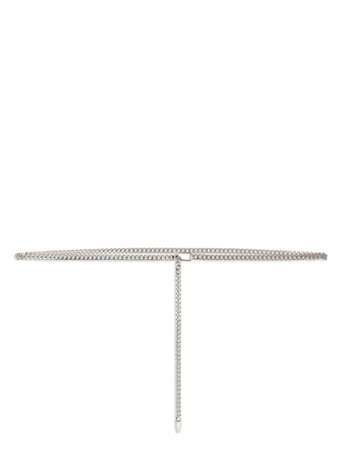 FRAME The Chain Belt in Nickle Front View 