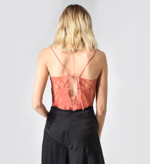 Sam & Lavi Lace Nicola Camisole in Rust Back View 