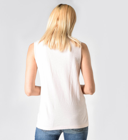 Pepin Frida Sleeveless Tee in Pink and Black Back View 