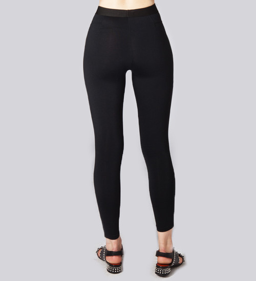 David Lerner Mesh Legging in Black Back View 