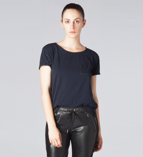 RTA Road to Awe Isabelle Pocket Tee Close Up Front View 