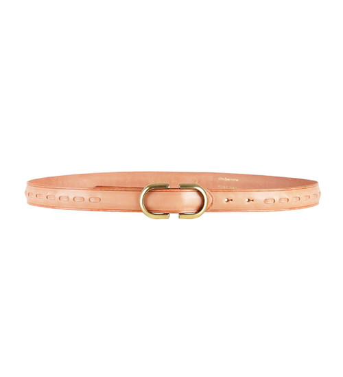 Intropia Leather Belt with Metallic Detail Front View 