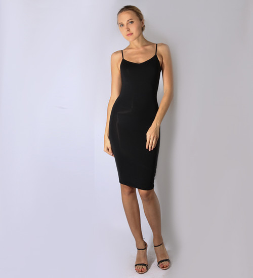byTimo 40's Slip Dress in Black Front View 