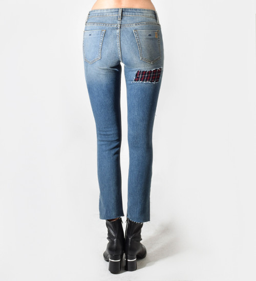 JET John Eshaya Plaid Patch Slim Jean Back View 
