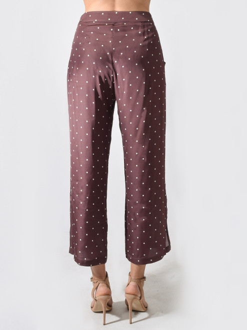 Capulet Teresa Pant in Brown Polka Dot Back View 