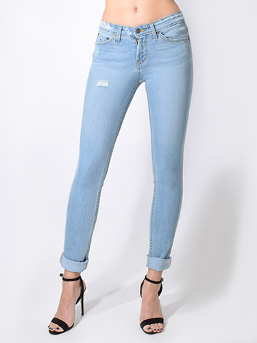 JET John Eshaya Rash Jean in Light Blue Denim Close Up Front View 