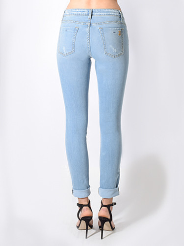 JET John Eshaya Rash Jean in Light Blue Denim Back View 