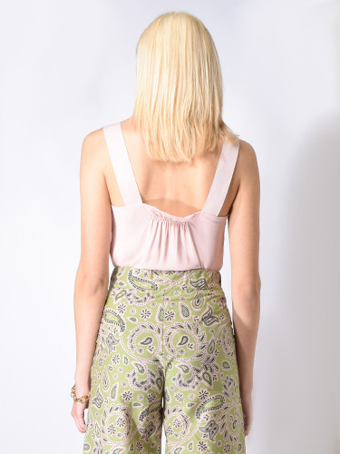 Ottod'Ame Viscose Cami w/ Rhinestones in Baby Pink Back View 