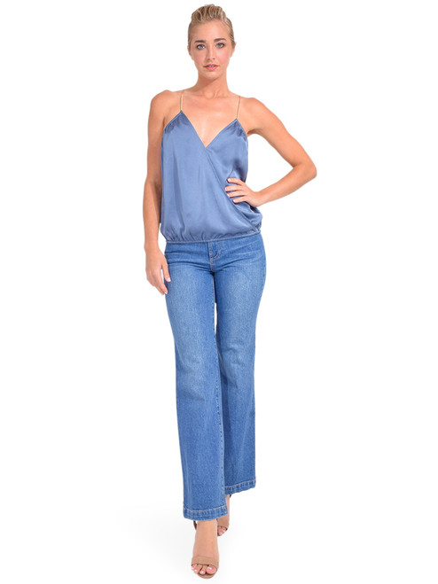 Alice + Olivia Liza Mid Rise Straight Ankle Jean in Best Intentions Full Outfit 

