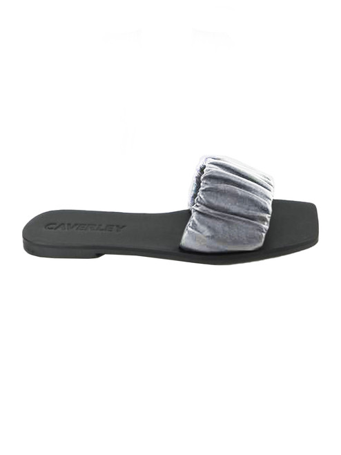 Caverley Scrunch Slide in Silver Side View 
