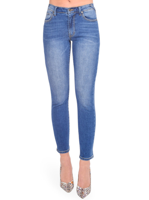 SERRA Mid Rise Skinny Jean in Crestline Blue Front View 