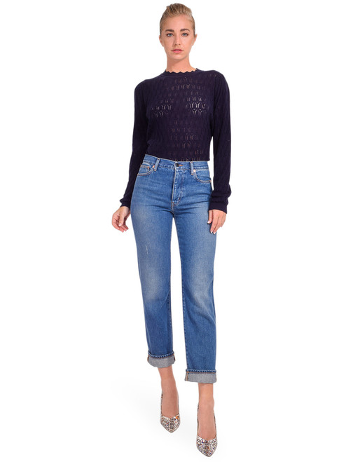 BELLEROSE Popeye Straight Leg Jeans in Blue Full Outfit 
