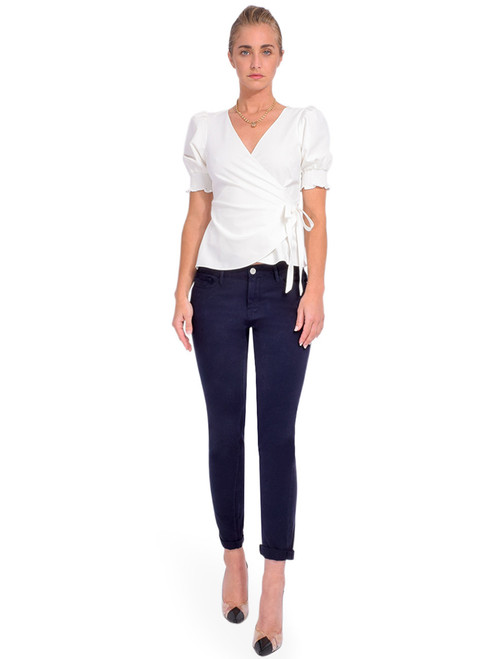 FRAME Le Garcon in Washed Navy Full Outfit 
