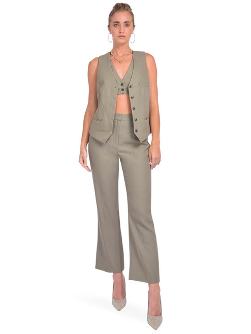 3.1 Phillip Lim Tailored Cropped Kick Flare Trouser in Thyme Full Outfit 
