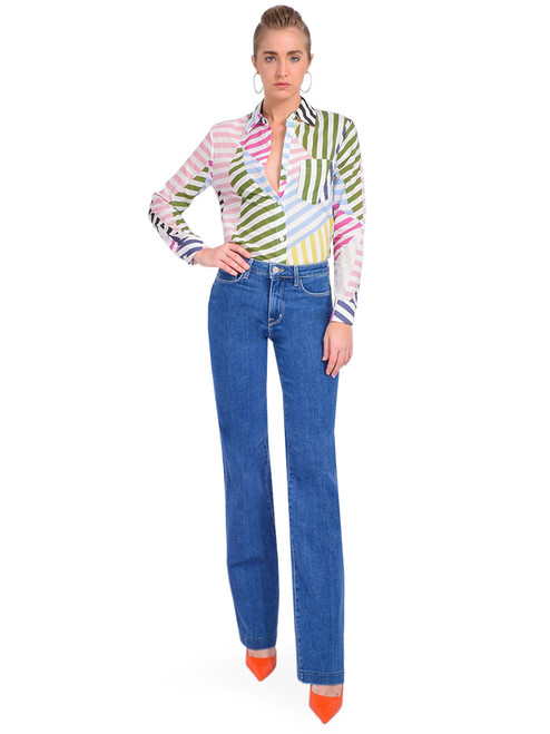 L'AGENCE Clayton Wide Leg Jean in Plymouth Full Outfit 