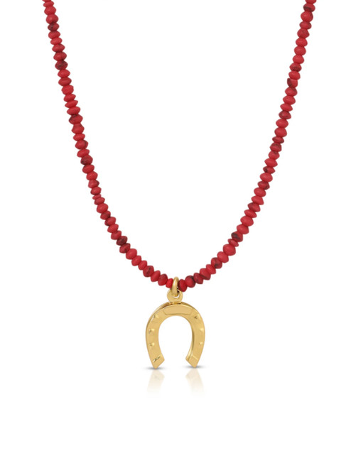 JŪRATĖ Serendipity Beaded Necklace in Red Product Shot