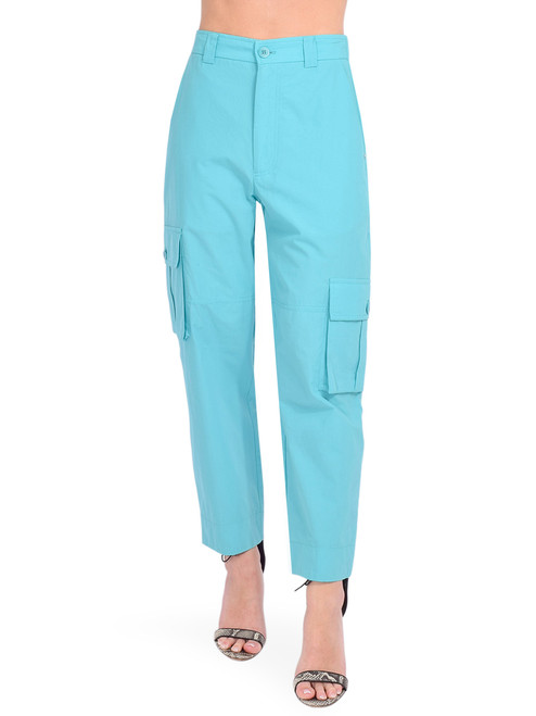 Ottod'Ame Cargo Pant in Blue Front View 