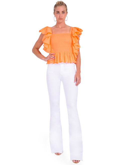 FRAME Le One Flare in Blanc Full Outfit 