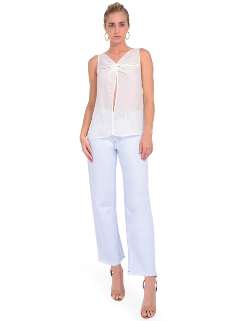 RtA Cropped Stove Pipe Jeans in Clean Wash Full Outfit 

