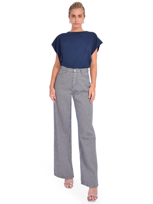 BELLEROSE Vice T-Shirt in Parker Blue Full Outfit 

