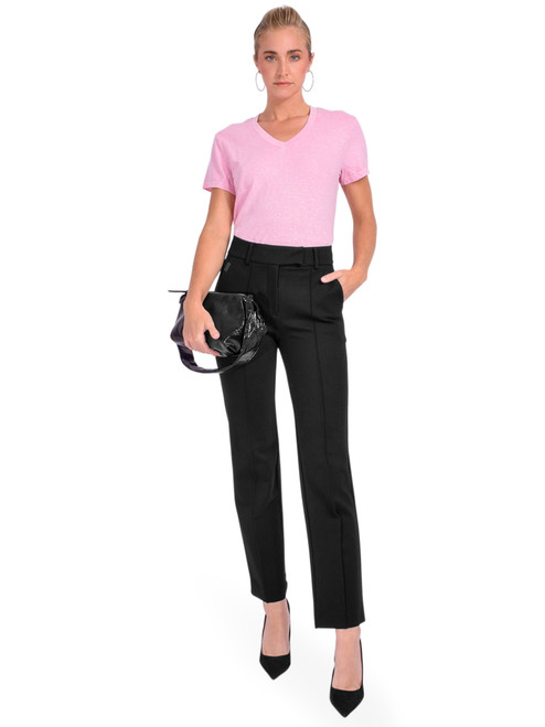 RAGABOND Hemp V-Neck Tee in Pinkish Full Outfit 
