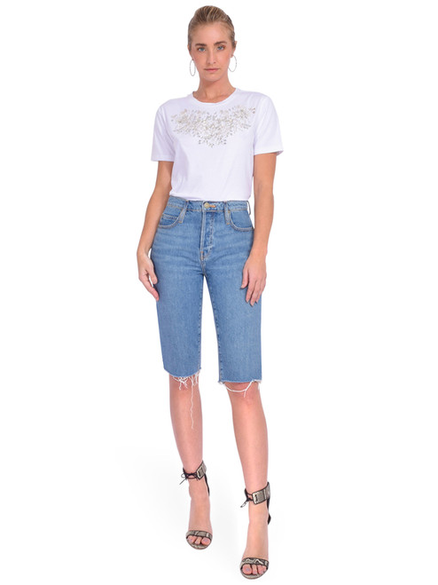 FRAME The Cycling Short in Medusa Blue Full Outfit 