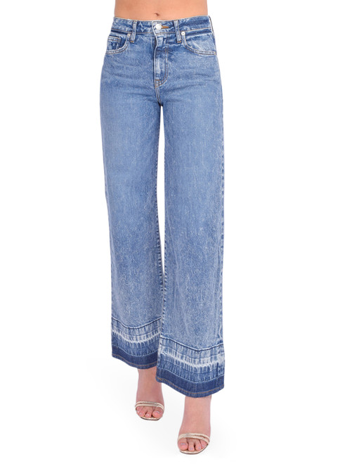 SIMKHAI Jude High Rise Wide Leg Crop in Sherwood Blue Front View 