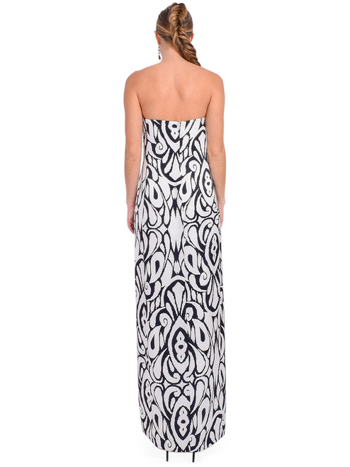 NICHOLAS Axelie Strapless Tube Gown in Ivory Inez Back View 

