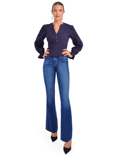 L'Agence Sera Sneaker Flare Jean in Beacon Full Outfit 