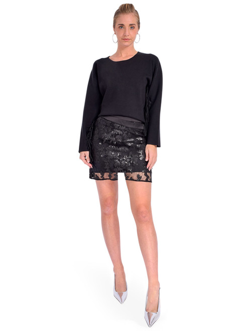 MUNTHE Tazy Mini Skirt in Black Full Outfit 