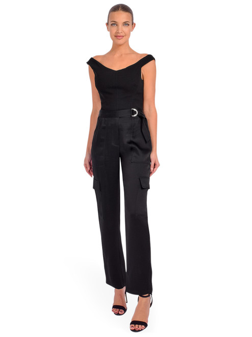 SIMKHAI Emri Off Shoulder Top in Black Full Outfit 