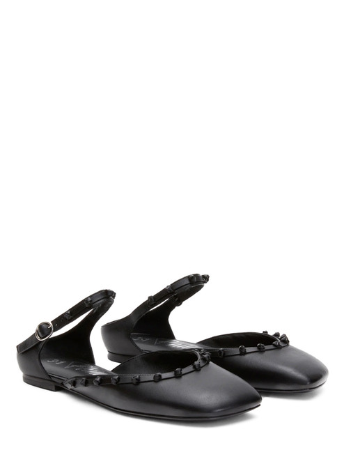 3.1 Phillip Lim ID Mary Jane Flat with Leather Craft in Black Front Side View 
