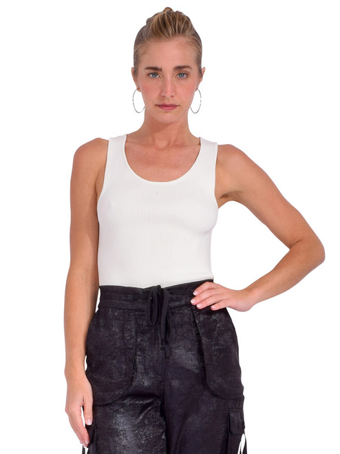 3.1 Phillip Lim Compact Rib Layering Tank in Ivory Front View 