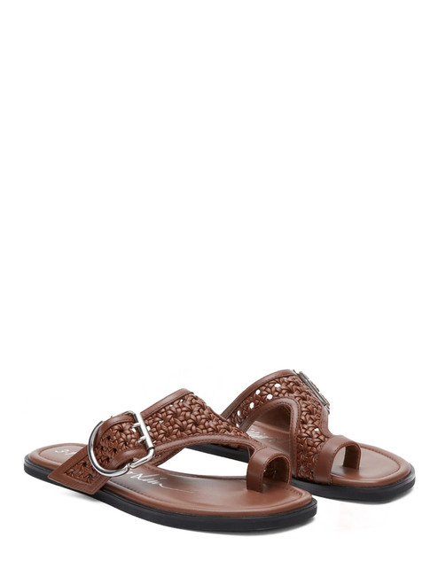 3.1 Phillip Lim Z-Strap Macrame Sandal in Cocoa Front Side View 