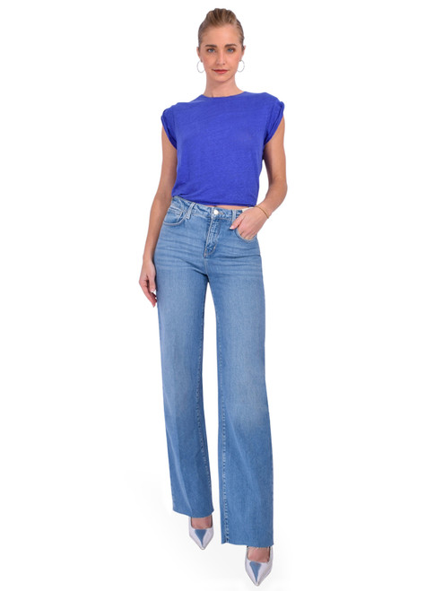 BELLEROSE Vlyn Crewneck T-Shirt in Blueworker Full Outfit 